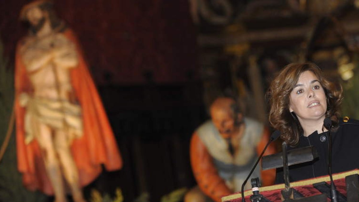 Un momento del pregón de la vicepresidenta del Gobierno, ayer en la Catedral de Valladolid.