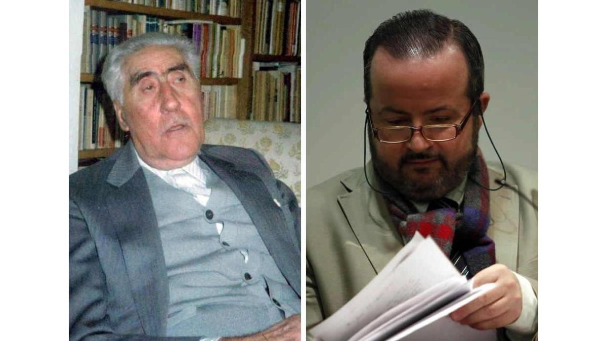 Ricardo Gullón (1908-1991) y el catedrático Javier Huerta, que estudia las memorias inéditas del célebre crítico. ARCHIVO/ JESÚS F. SALVADORES
