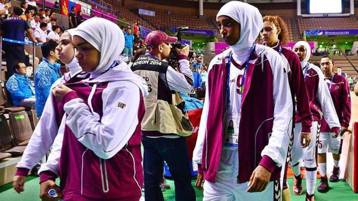 Jugadoras de la selección de baloncesto fenemino de Catar.