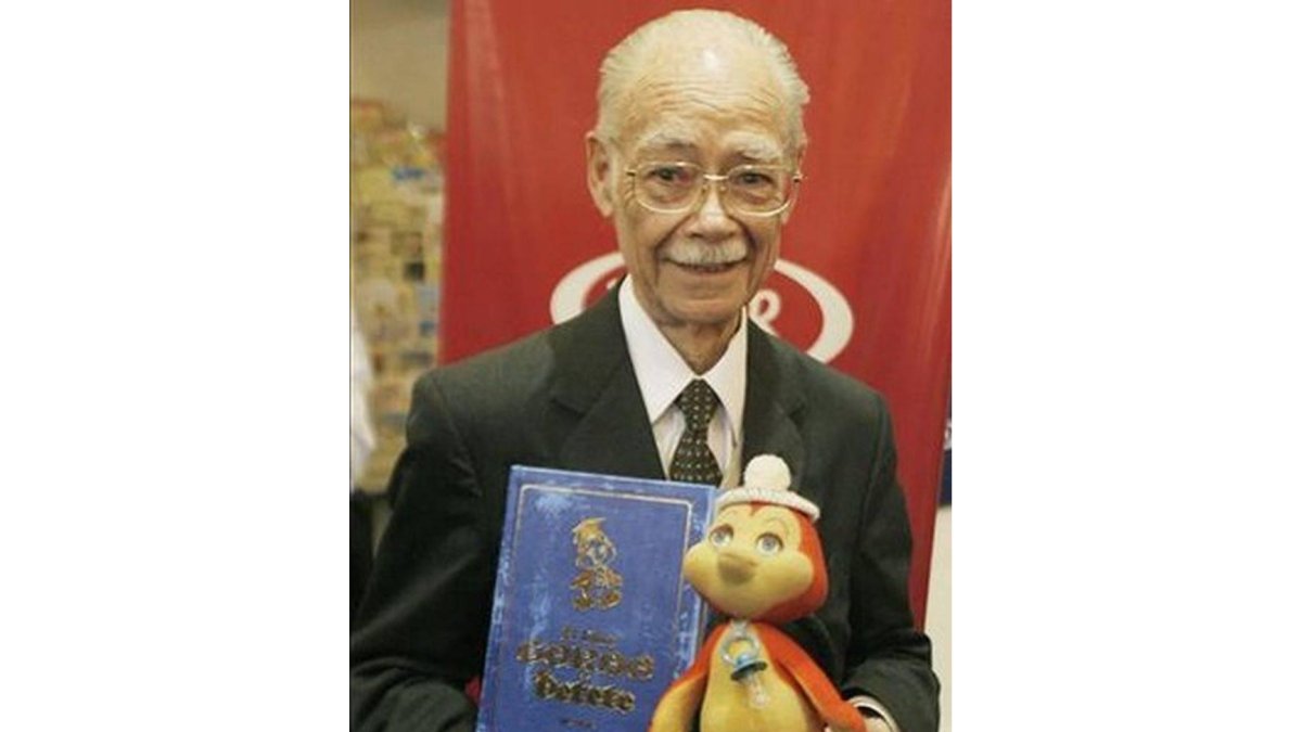 Manuel García Ferré y su personaje Petete.