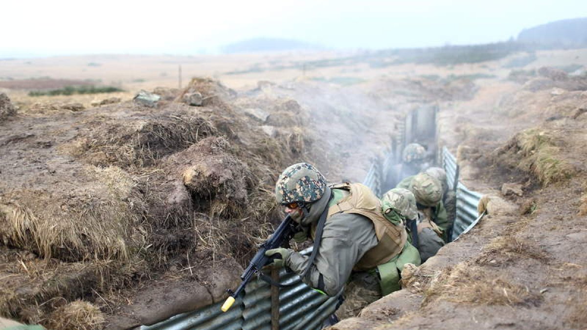 Imagen de los entrenamientos de tropas ucranianas en el Reino Unido. ADAM VAUGHAM