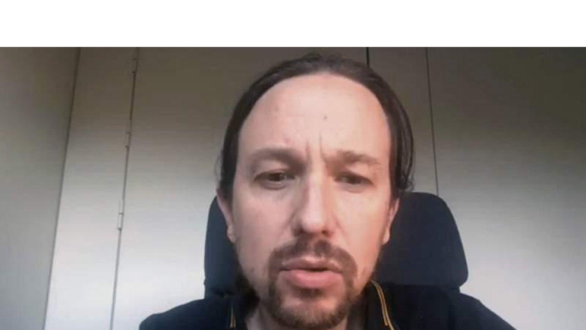Pablo Iglesias en su videoconferencia para anunciar el consejo ciudadano.