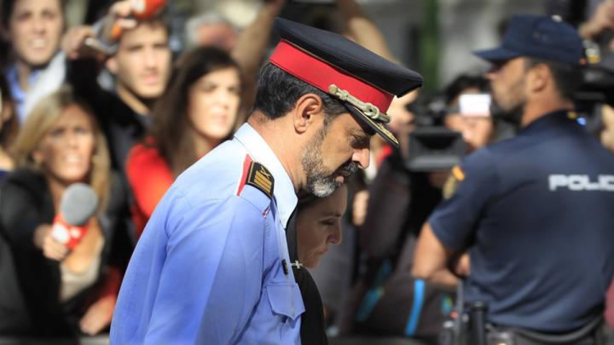 Trapero a su llegada a la Audiencia Nacional en su primera declaración por sedición.