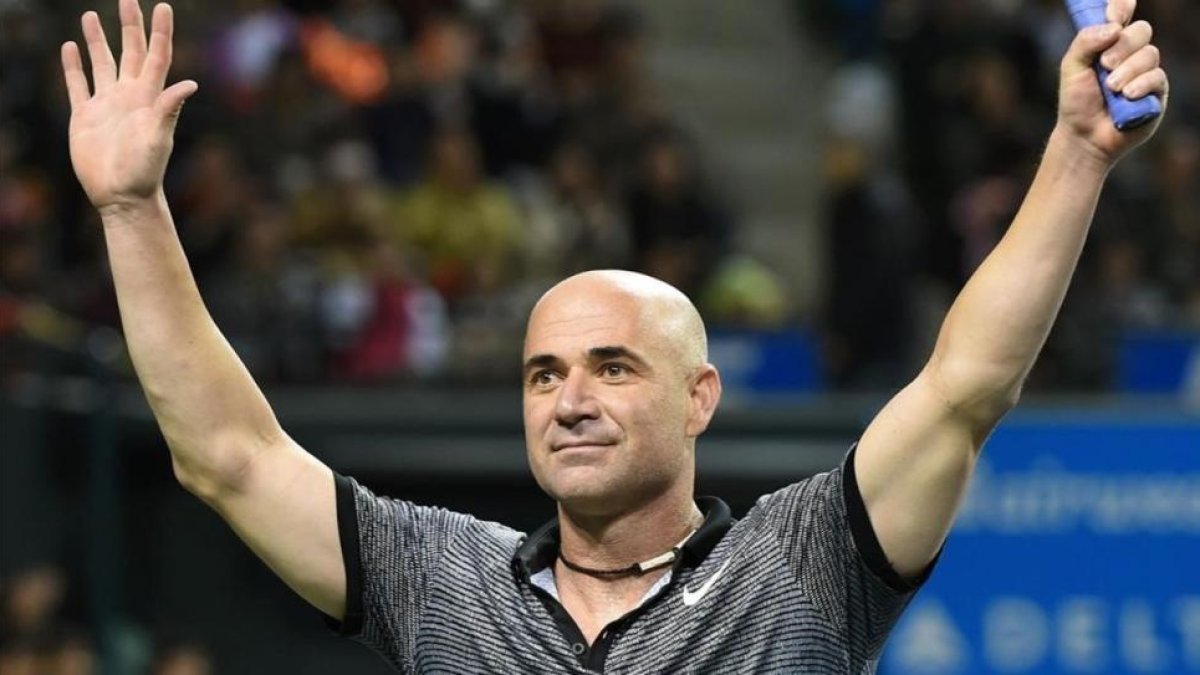 Andre Agassi, en una exhibición en el 2014.