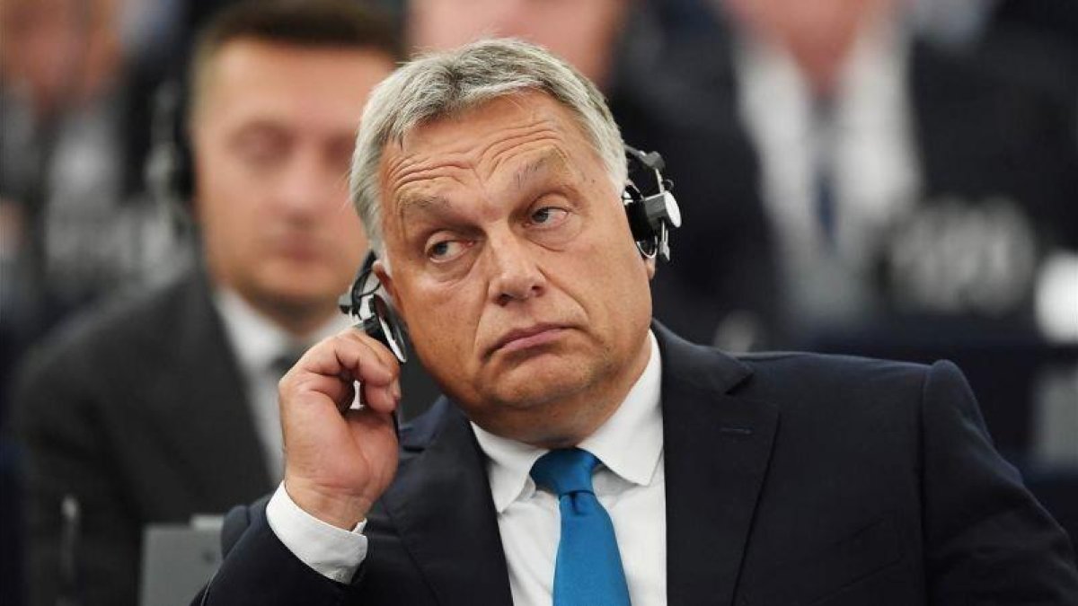 El primer ministro, Vicktor Orban, en el Parlamento Europeo este martes.