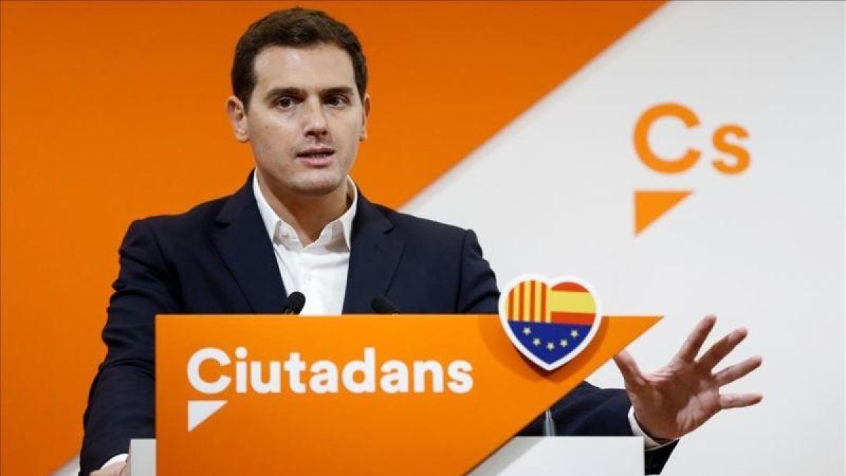 El presidente de Ciudadanos, Albert Rivera, en su comparecencia para defender el 155.