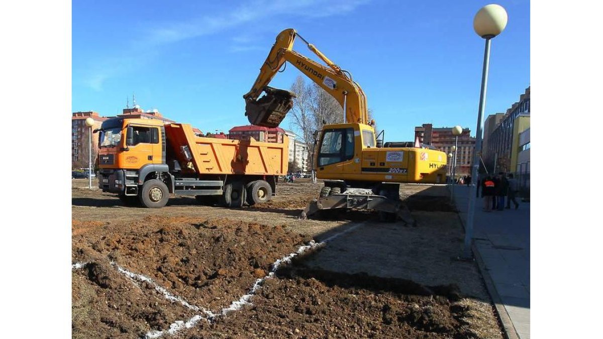 Imagen que presentaba ayer el inicio de las obras en la barriada leonesa de Eras de Renueva.