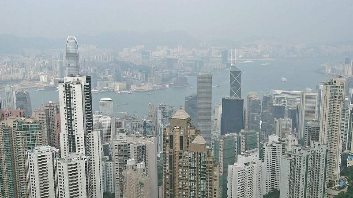 Vista aérea de Hong Kong desde el Victoria Peak.