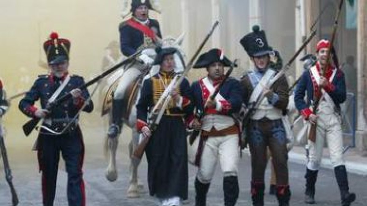 Recreación de la otra batalla napoleónica, que sucedió en Cacabelos
