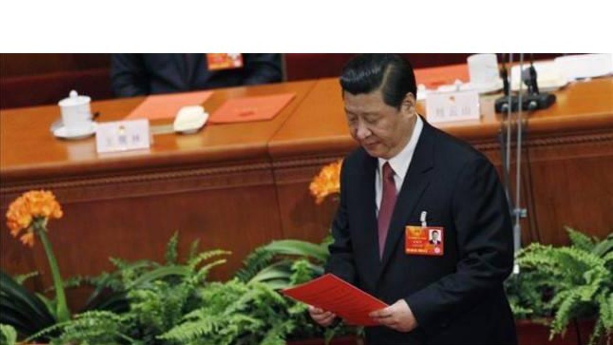 El nuevo presidente de China, Xi Jinping, en la Asamble Nacional del Pueblo.
