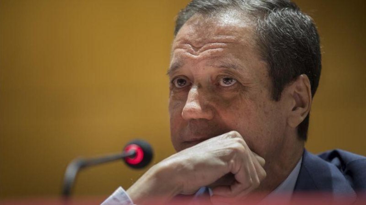 Eduardo Zaplana, el pasado mes de abril, en una conferencia sobre la España de las autonomías, en Valencia.