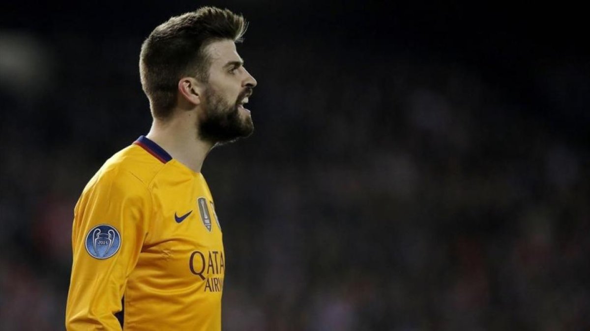 Piqué, en el Atlético-Barça de Champions de la pasada temporada.