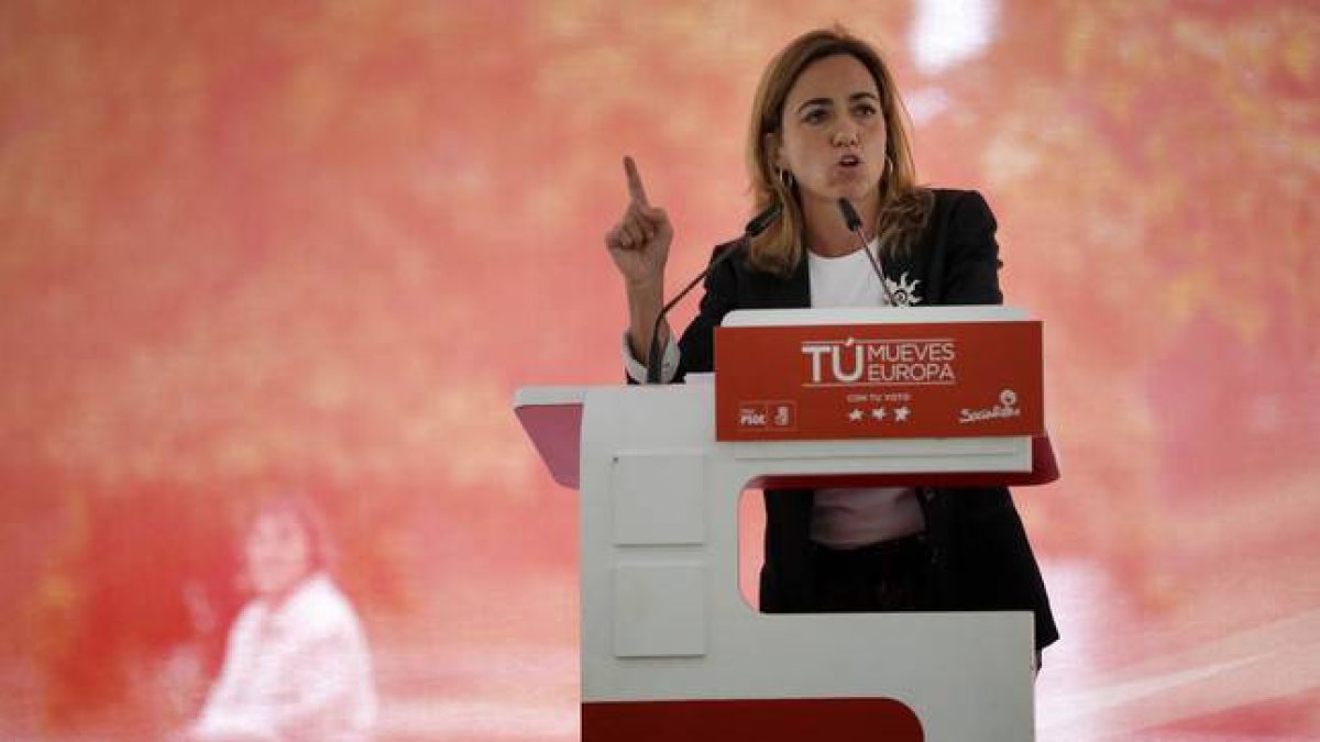 Chacón, durante un mitin de la campaña, en Madrid, la semana pasada.