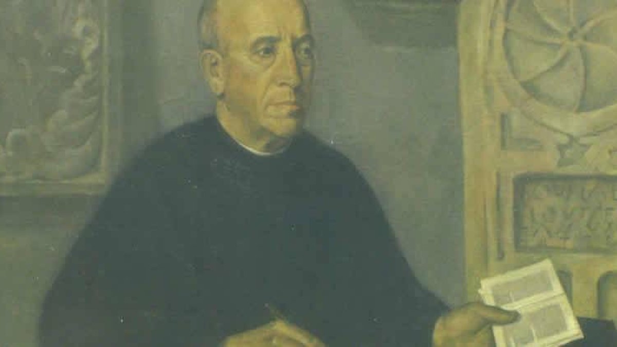 Retrato del padre César Morán, obra de José Manuel González Ubierna.
