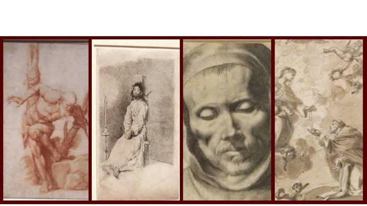 Imagen de cuatro de las ilustraciones que pueden verse en el Museo del Prado.