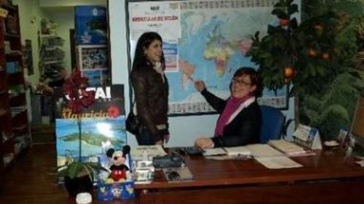 La ganadora del premio en uno de los establecimientos.