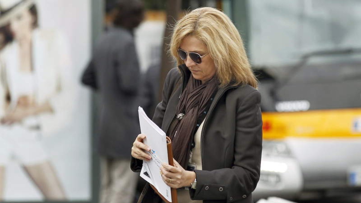La infanta Cristina a su llegada la pasada semana a su trabajo.