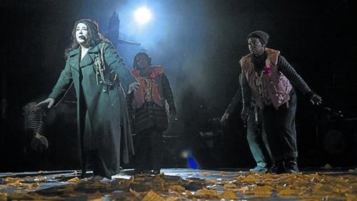 Kate Bush, en el Hammersmith Apollo de Londres durante el primer concierto tras su vuelta a los escenarios, en el 2014.