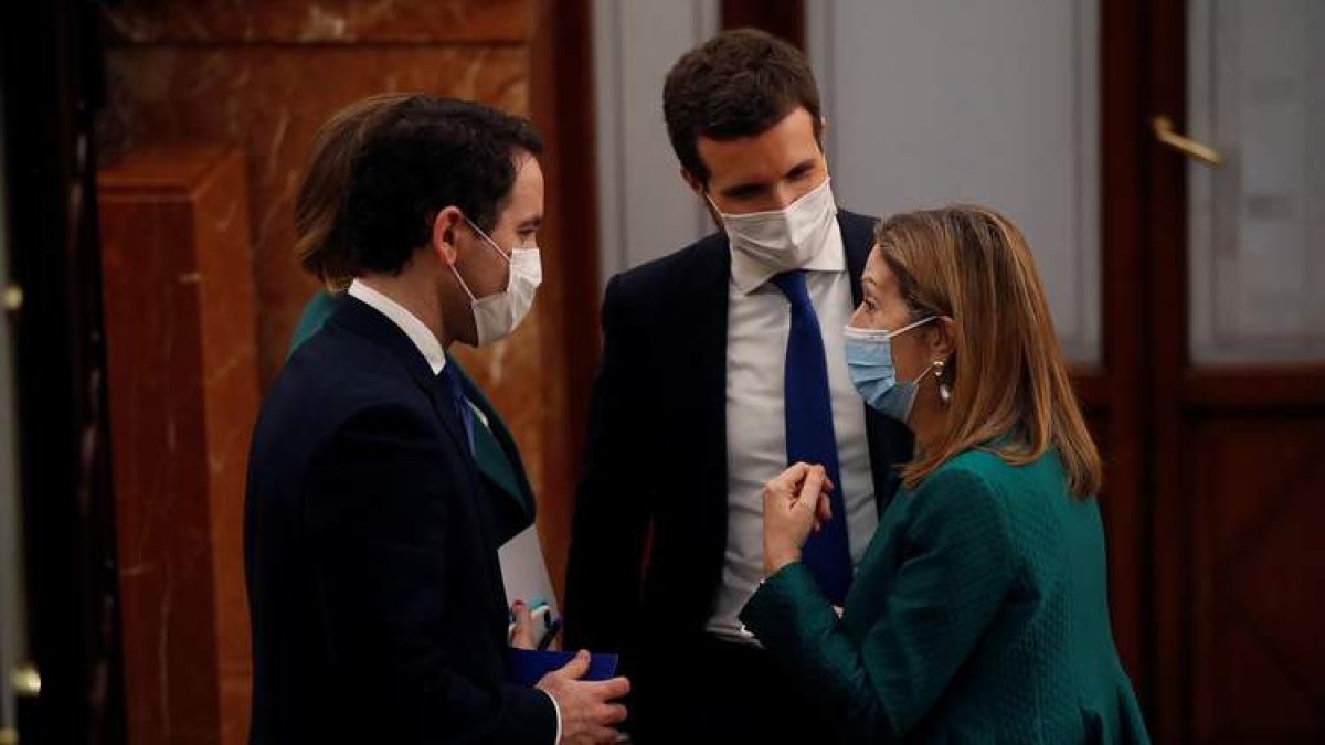 Cuca Gamarra, Teodoro García Egea, Ana Pastor y Pablo Casado en el Congreso. JUAN CARLOS HIDALGO