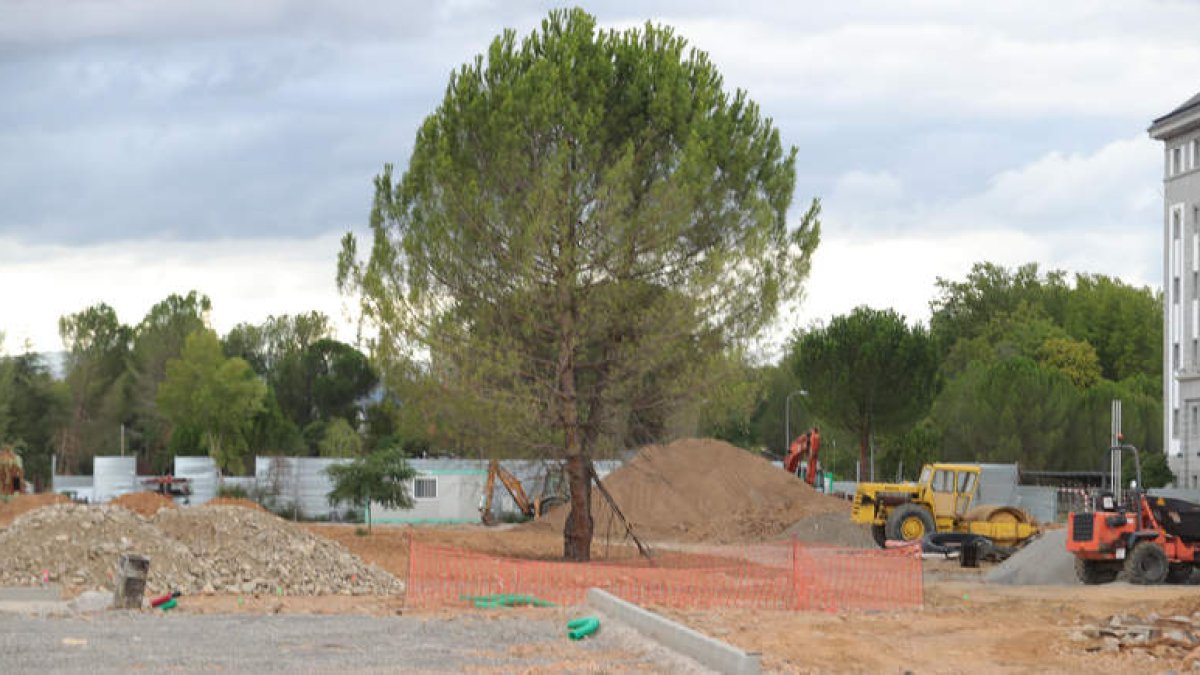 Estado de las obras que presenta esta semana el entorno de la Térmica Cultural . L. DE LA MATA