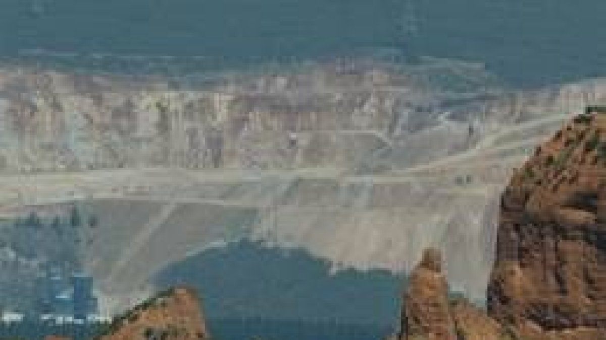 Imagen de la cantera de Catisa en el entorno de Las Médulas, vista desde el mirador de Orellán