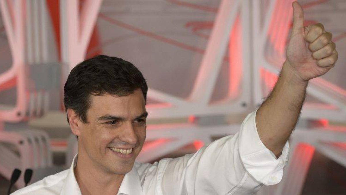 Pedro Sánchez, el domingo, durante la elección del secretario general del PSOE.