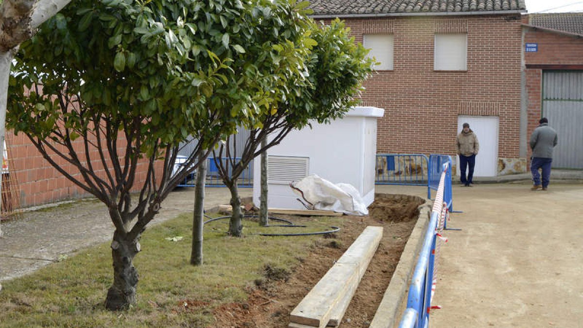 El transformador afea el jardín y ha obligado a cortar dos árboles . ACACIO DÍAZ