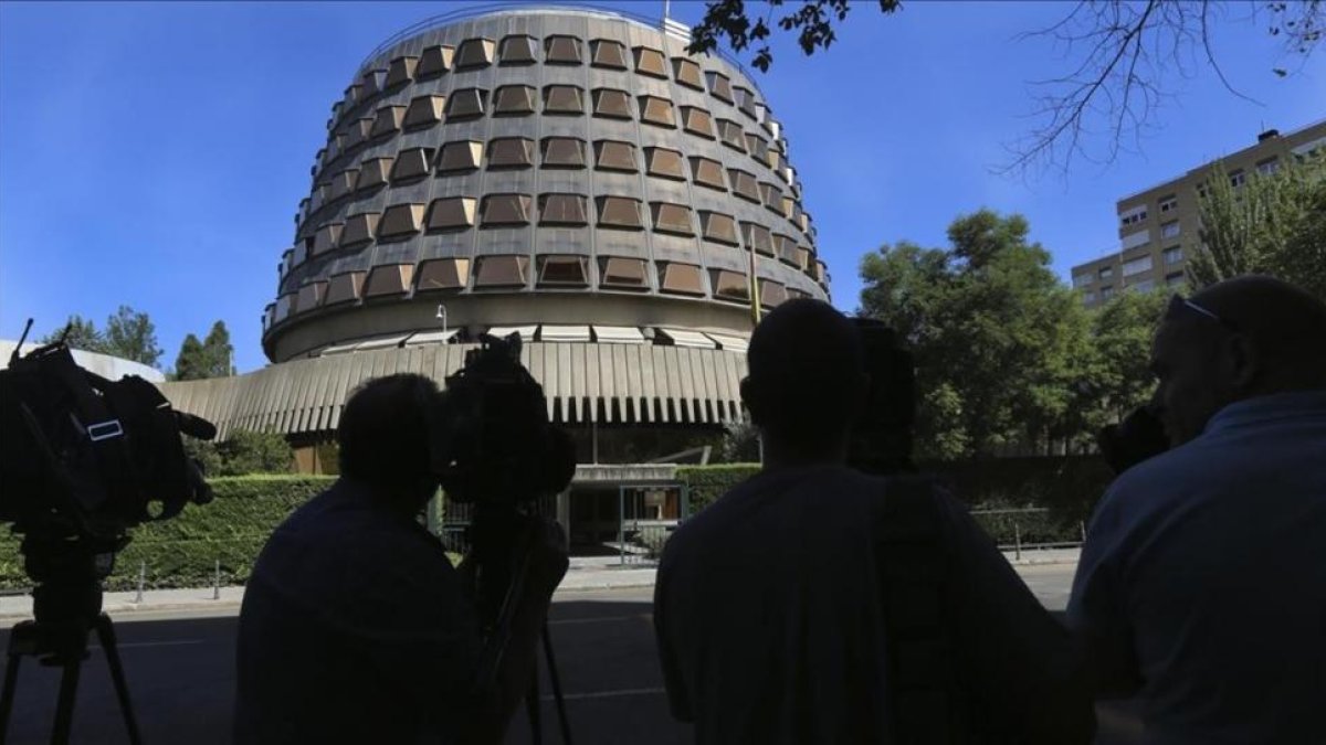 Imagen del Tribunal Constitucional este lunes por la mañana.