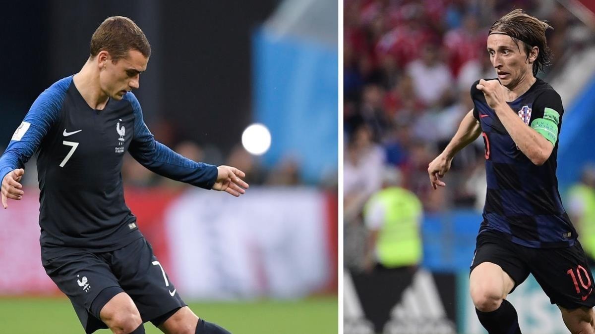Griezmann y Modric, estrellas de Francia y Croacia.