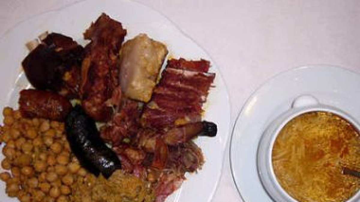 Plato de cocido gordonés, que este fin de semana se servirá en La Pola de Gordón.