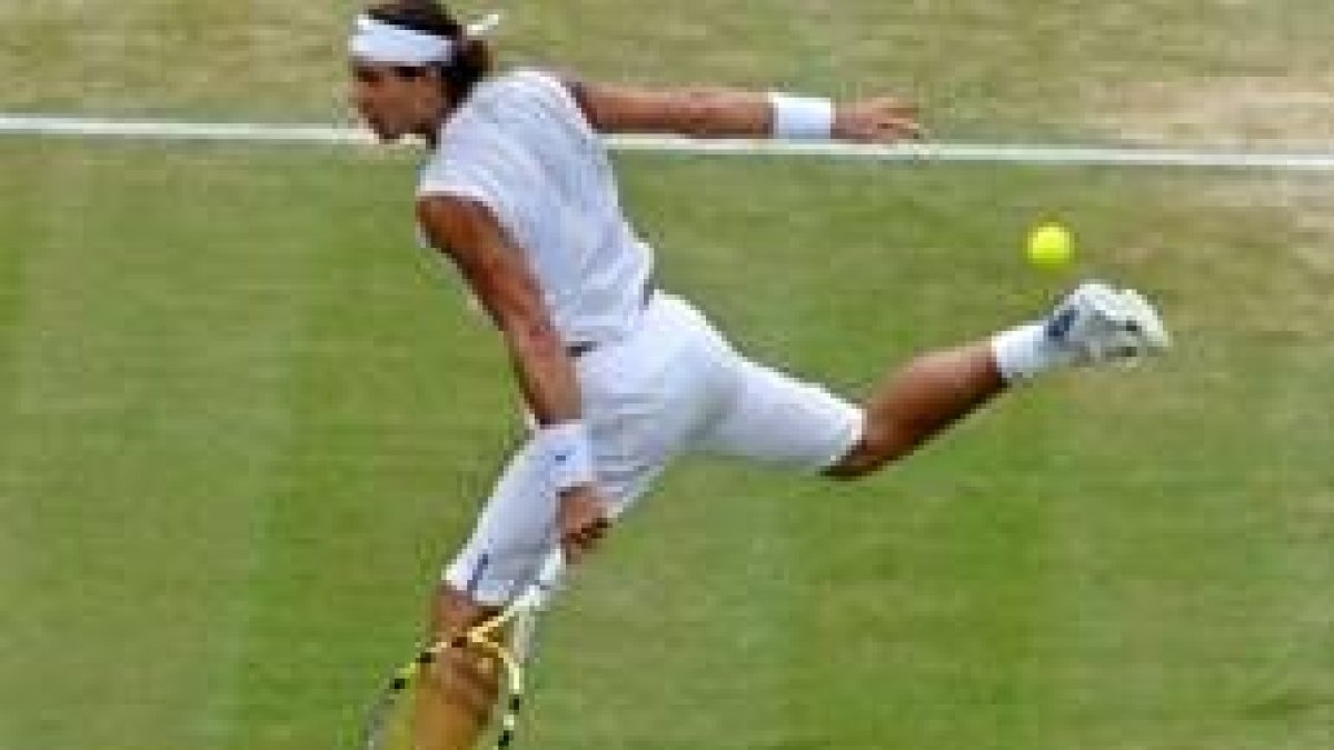 Rafa Nadal disputando el partido