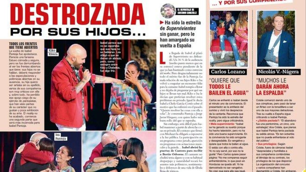Detalle del reportaje que la revista ’Cuore’ dedica esta semana a Isabel Pantoja.