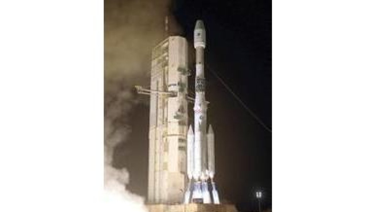 Imagen del lanzamiento del Ariane-4 en la Guayana francesa