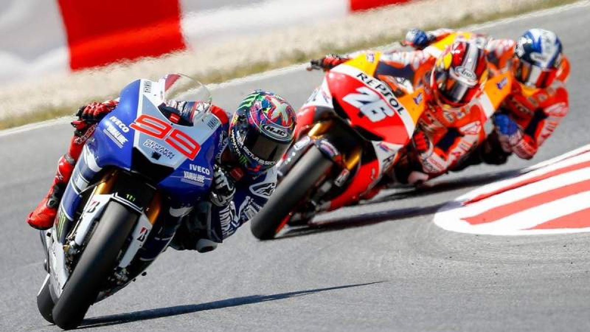 Lorenzo, Pedrosa y Márquez. Los ‘mosqueteros’ de MotoGP demostraron en el GP de Cataluña que el Mundial es cosa de tres.