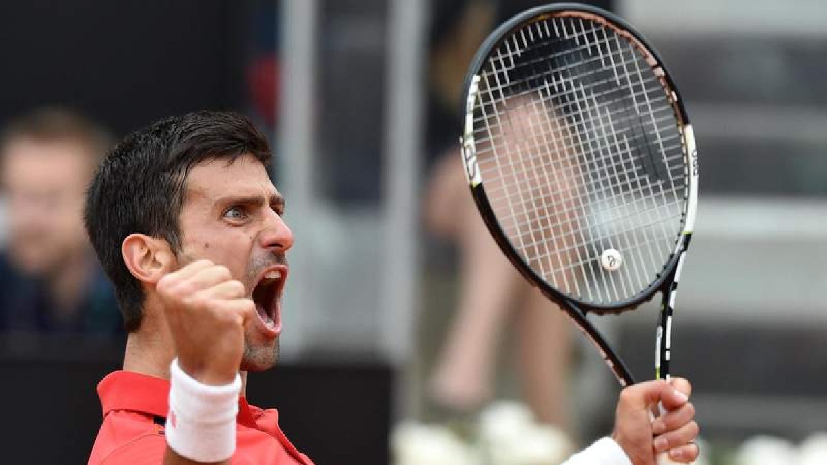 Djokovic no reprime su alegria después del ajustado triunfo final ante Rafa Nadal. CLAUDIO ONORATI