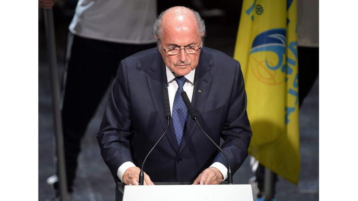 El presidente de la Fifa, Joseph Blatter en su discurso.