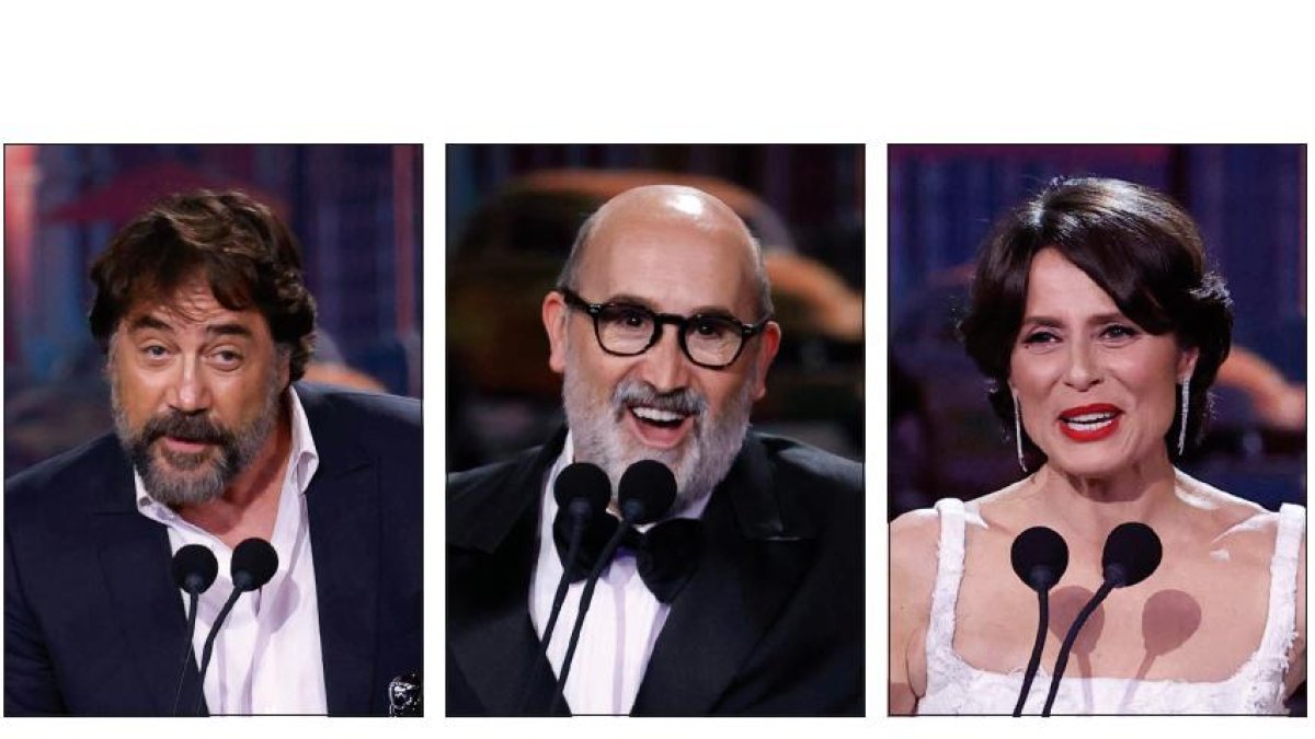 Javier Bardem, Javier Cámara y Aitana Sánchez-Gijón. EFE