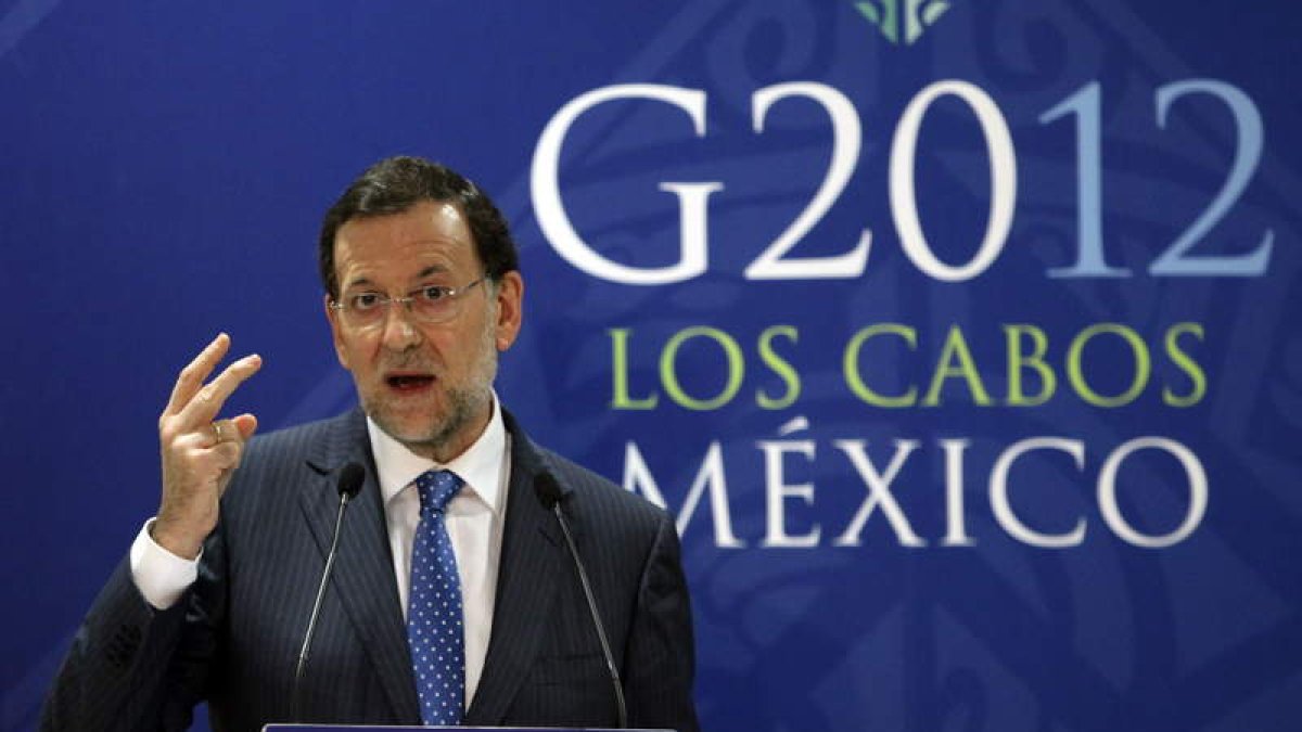 Mariano Rajoy, durante la rueda de prensa celebrada ayer en Los Cabos.