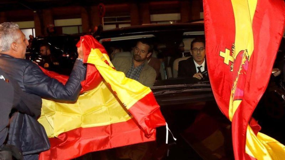 Julián Leal, durante la protesta.