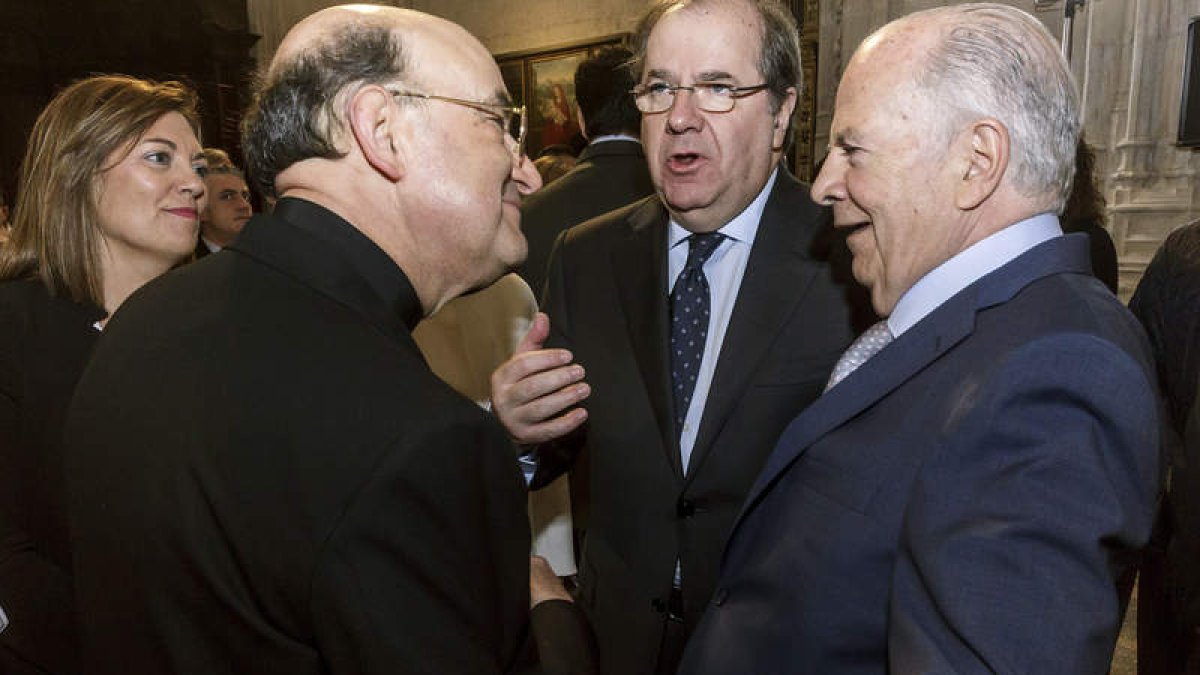 Marcos, Fidel Herráez, Herrera y Amoedo, ayer en Burgos. S. OTERO