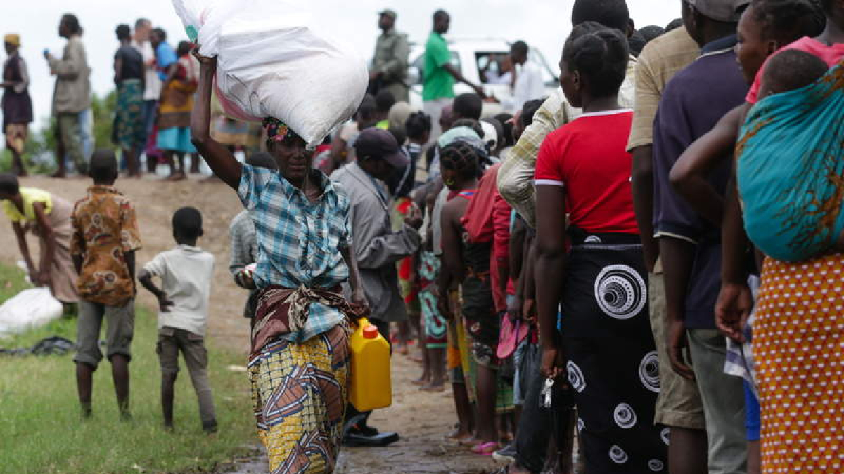 Miles de personas desplazadas en Mozambique por el ciclón Idai.