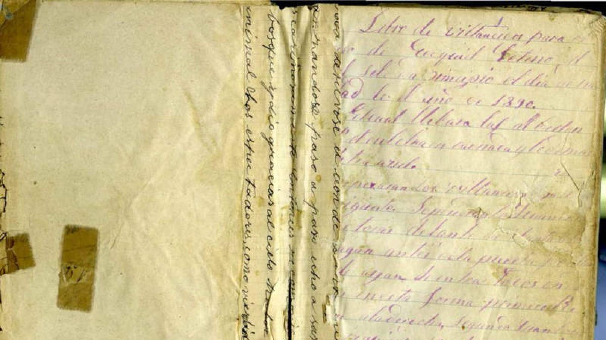 Imagen de las cubiertas del manuscrito, datado en 1890.