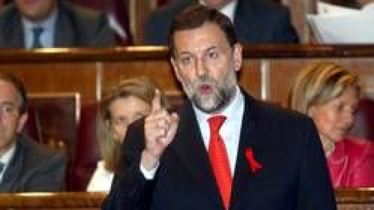 Mariano Rajoy, ayer, durante una de sus intervenciones en la sesión de control en el Congreso