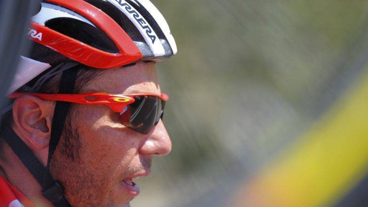 'Purito' Rodríguez durante la etapa de hoy entre Huesca y Alcañiz.