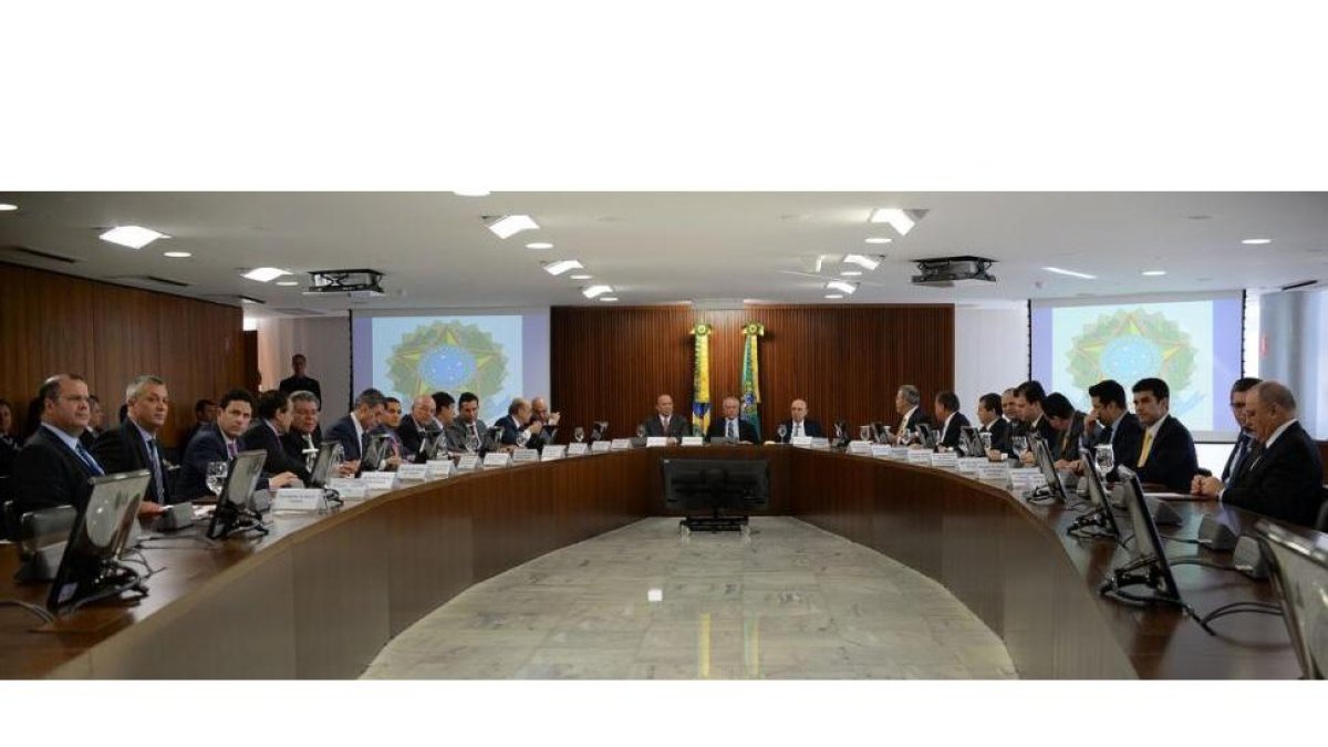 Primera reunión de los ministros del nuevo Gobierno de Brasil.