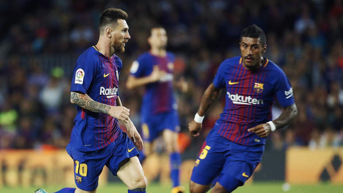 Messi, con cuatro goles, y Paulinho con uno brillaron en el triunfo solvente del Barça frente al Eibar. GARCÍA