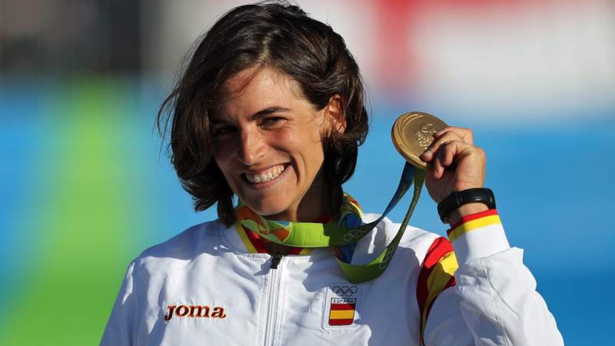Maialen Chourraut consiguió su primer oro olímpico a sus 33 años. ORESTIS PANAGIOTOU