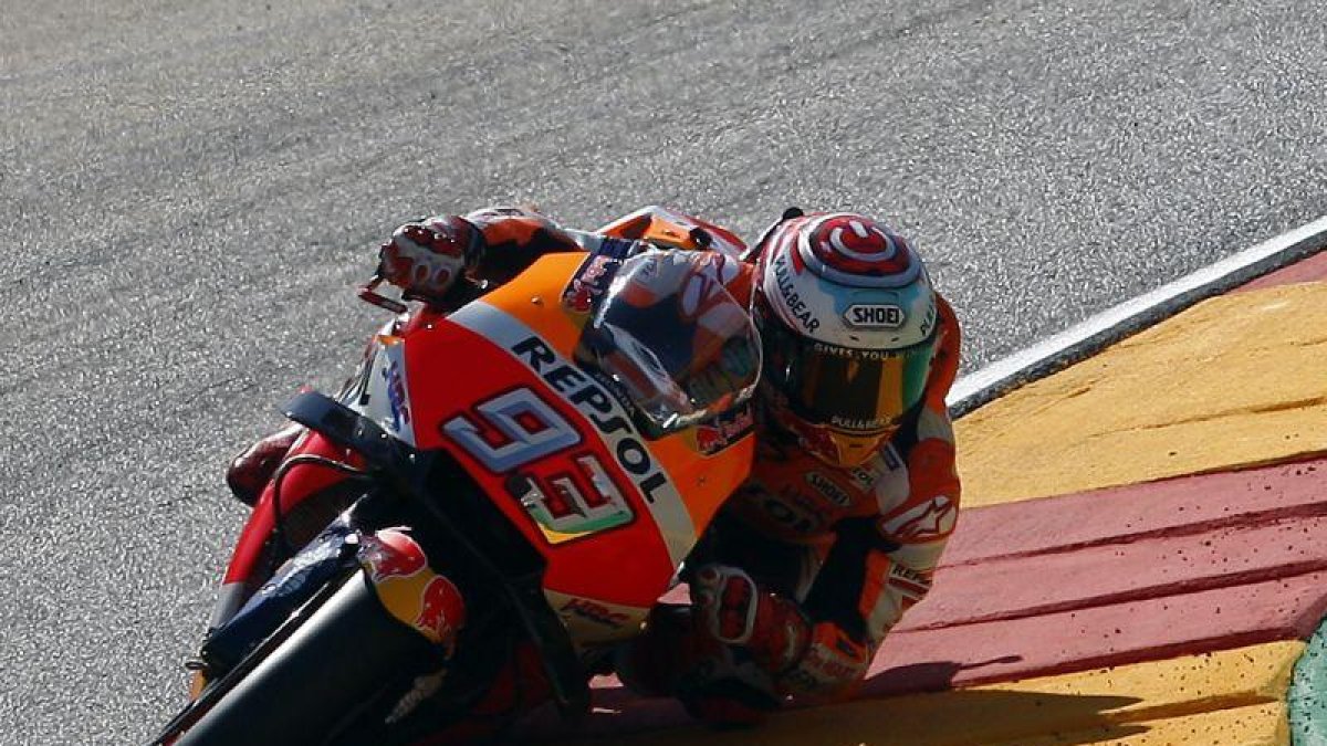 Marc Márquez (Honda), en la jornada de entrenamientos de hoy.