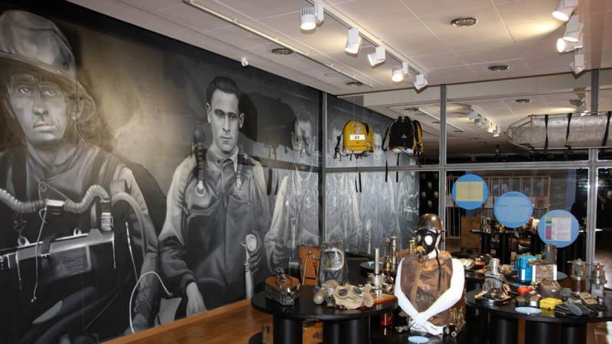 Una de las galerías del museo minero de Sabero.