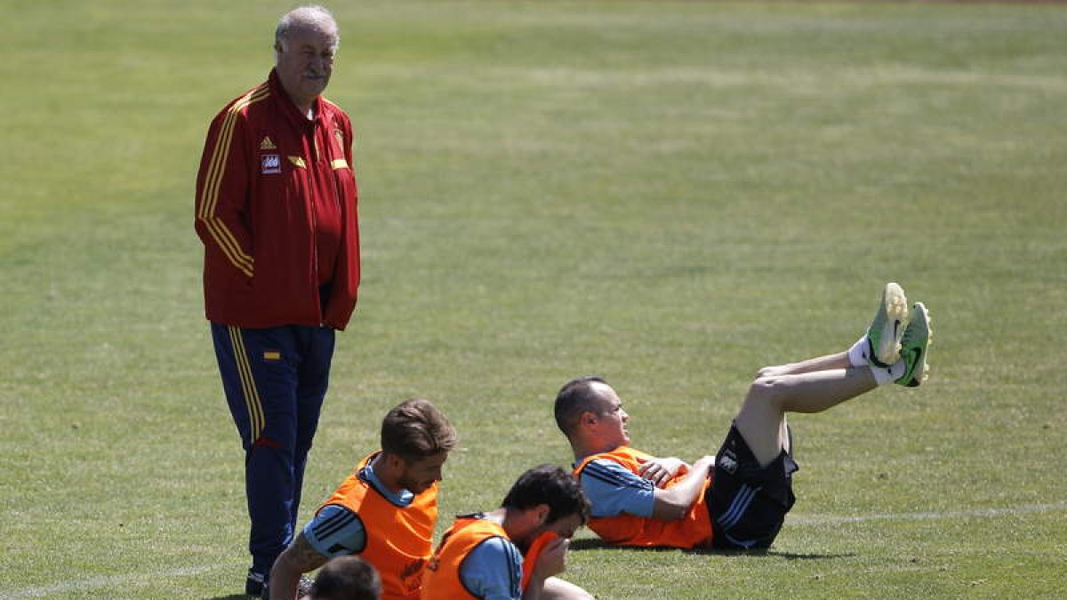Vicente del Bosque sigue de cerca las evoluciones de sus internacionales.